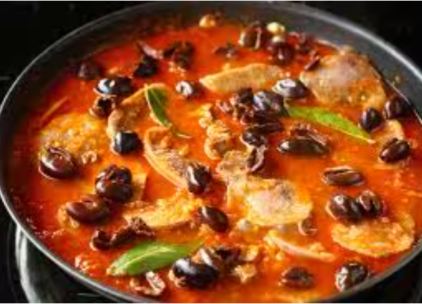 LIMBA DE VITEL , INBUSITA CU MASLINE SI SOS DE ROSII1,4 KG (4 PORTII)