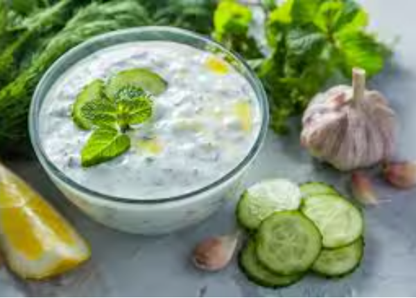 SALATA TZATZIKI CU CASTRAVETE VERDE SI MENTA 500 GR